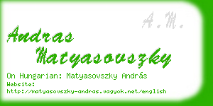andras matyasovszky business card